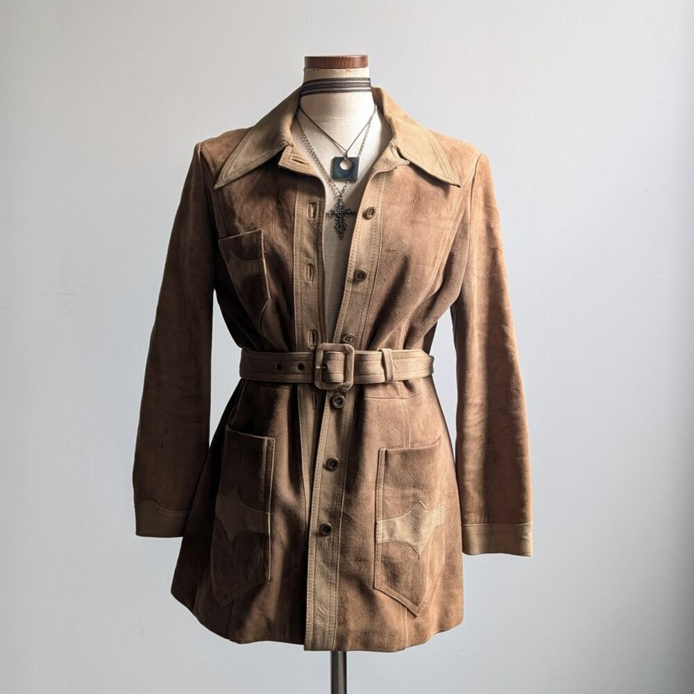 Vintage Afghan Penny Lane Fur Leather Suede Modern Furry Jacket Coat 70s 80s - Picture 2 of 13